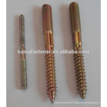 zinc plated steel double head wood screw,hanger wood screw